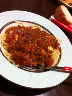 ミートソースパスタ
